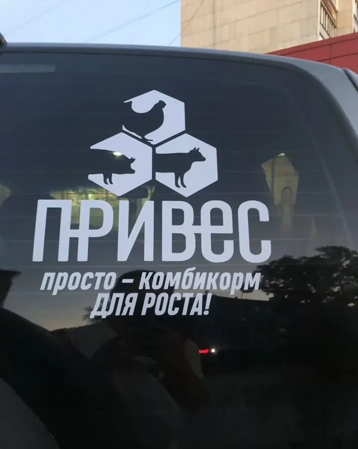 Наклейка Привес на заднем стекле автомобиля